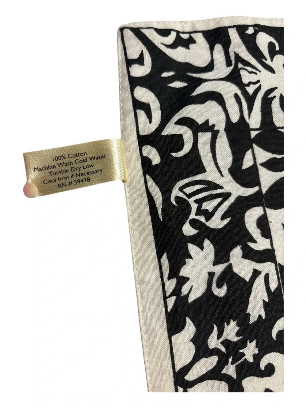 VTG STYLEHOME BLACK & CREAM PAISLEY DAMASK SET OF 4 TABLE PLACEMENTS 13